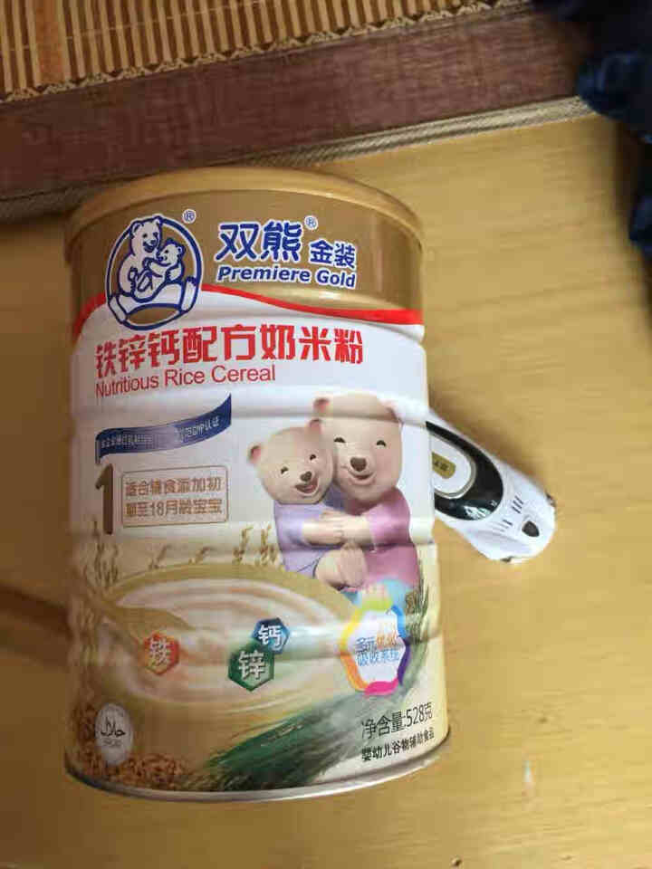 双熊（Double Bears）金装罐装528克配方奶婴儿米粉一段宝宝辅食米糊（6,第4张