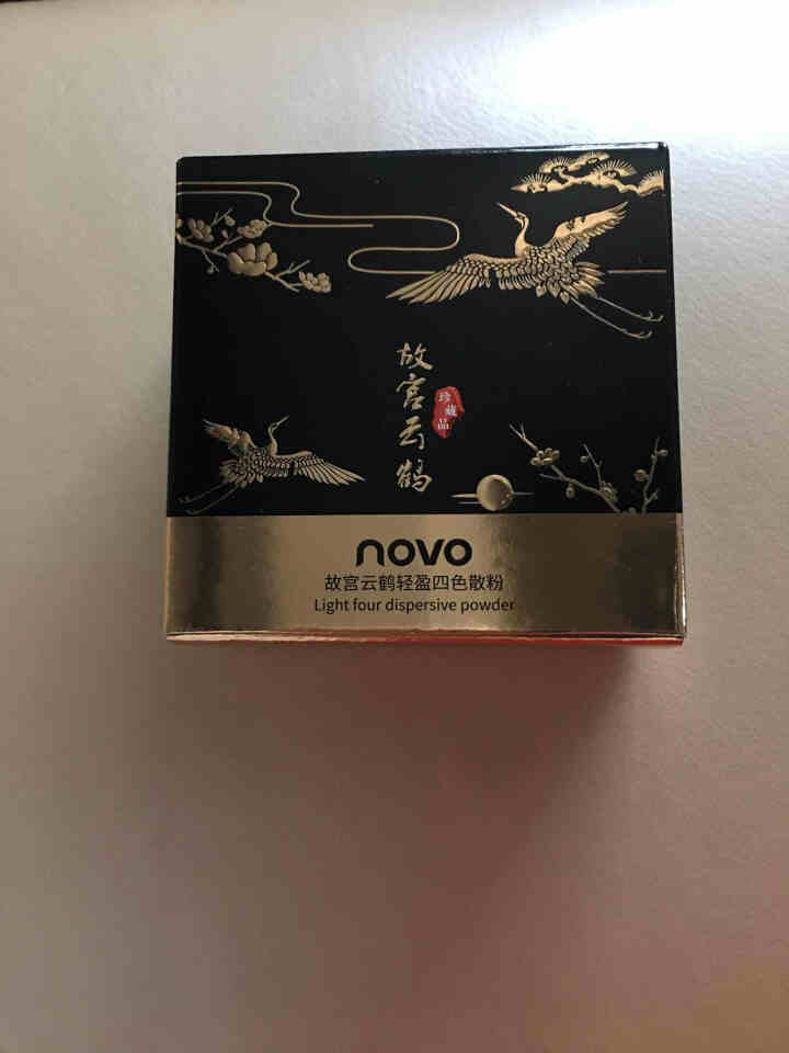 novo中国风云鹤轻盈四色散粉 定妆粉蜜粉饼带粉扑遮瑕控油不脱妆哑光珠光 发际线修容晚安粉四宫格散粉 自然微闪03#（绒纱米色）怎么样，好用吗，口碑，心得，评价,第2张