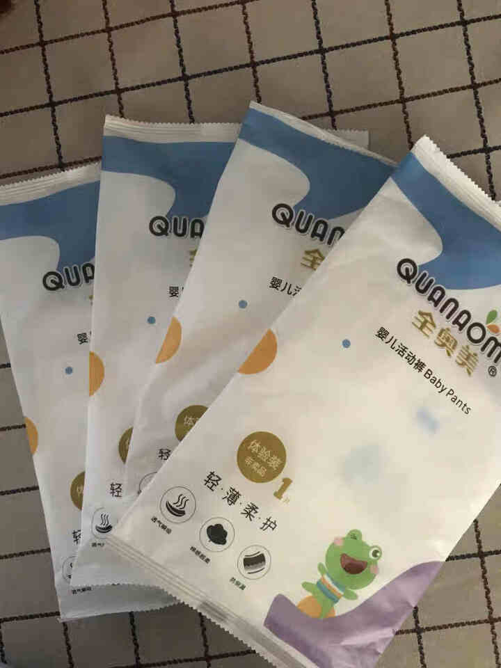 全奥美（Quanaomei）轻薄柔护系列婴儿纸尿裤尿不湿拉拉裤活动裤M/L/XL/XXL 体验装L 4片（9,第2张