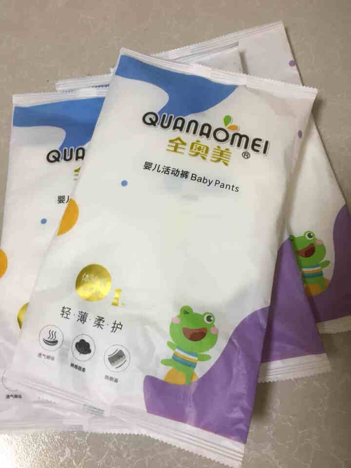 全奥美（Quanaomei）轻薄柔护系列婴儿纸尿裤尿不湿拉拉裤活动裤M/L/XL/XXL 体验装XL 4片（12,第2张