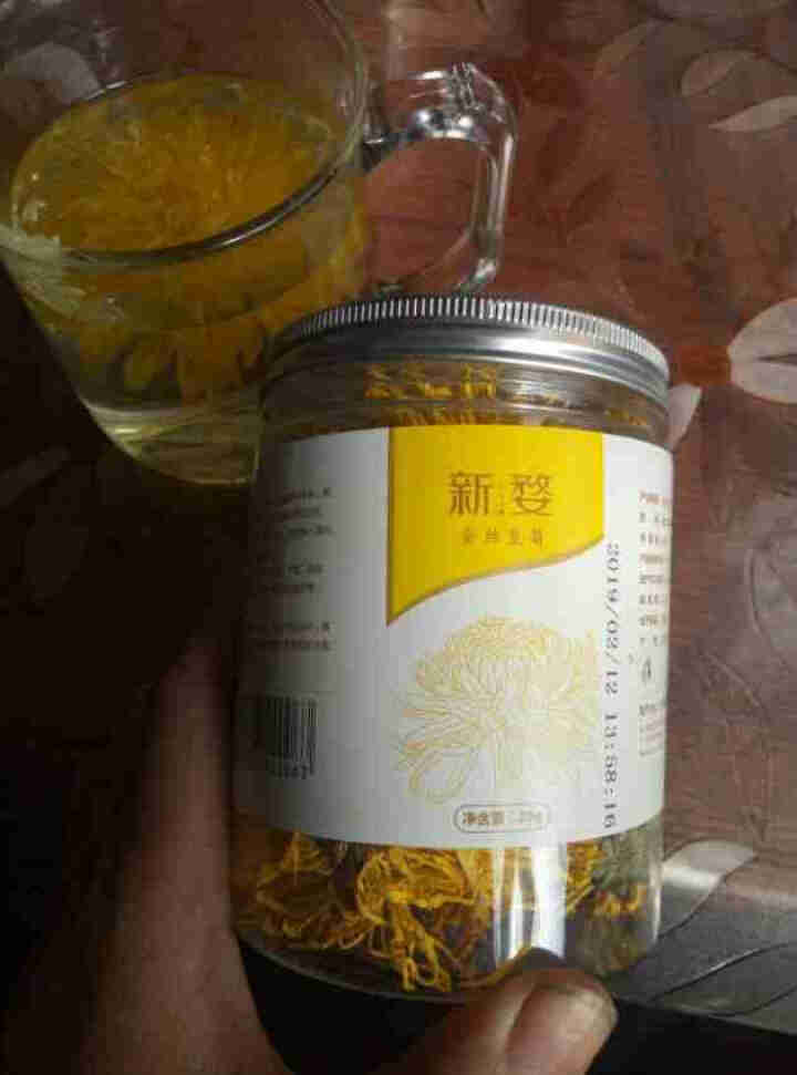 新婺菊花茶金丝皇菊大朵菊花茶一朵一杯贡菊花草茶罐装散装 约50朵/罐 泡开6,第4张