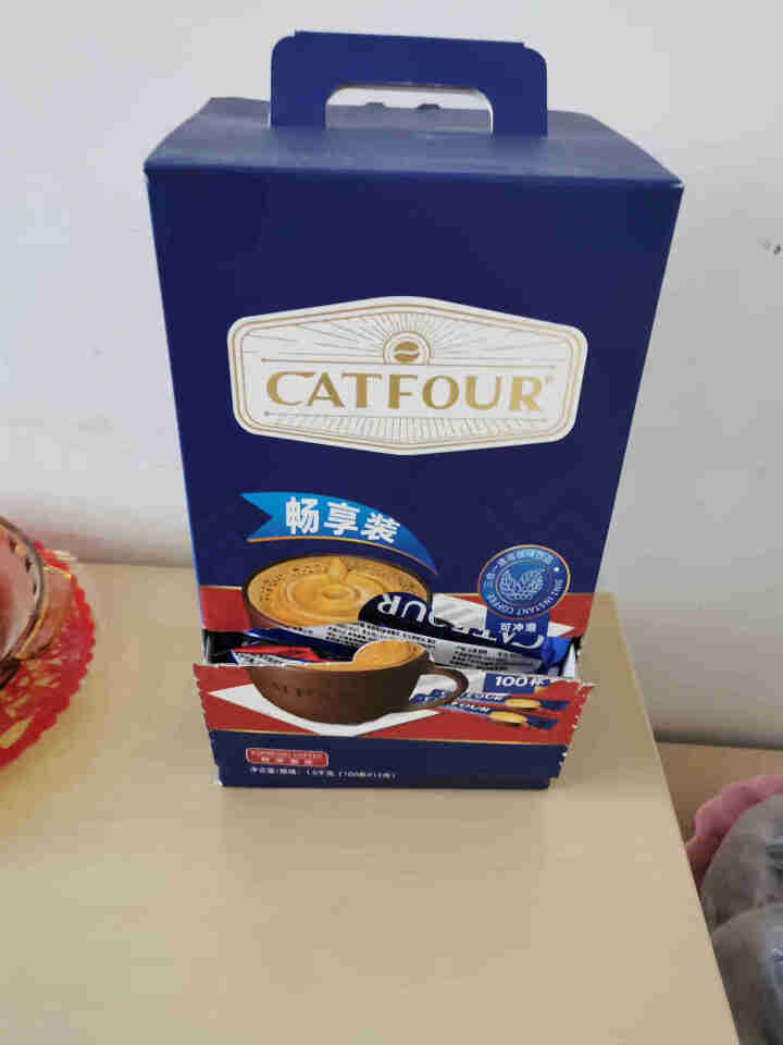 【100条礼盒】Catfour特浓咖啡1+2提神速溶咖啡粉三合一加量1500g 特浓礼盒 特浓咖啡100条/礼盒装怎么样，好用吗，口碑，心得，评价，试用报告,第2张