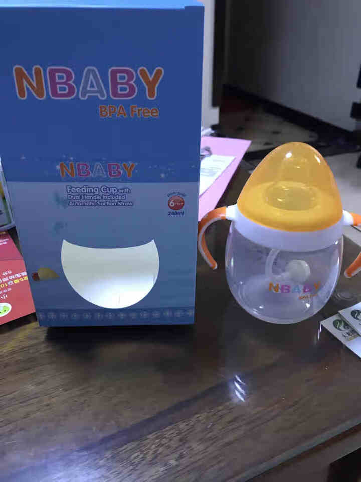 NBABY儿童鸭嘴杯学饮杯带手柄婴儿训练杯小孩喝水杯1,第2张