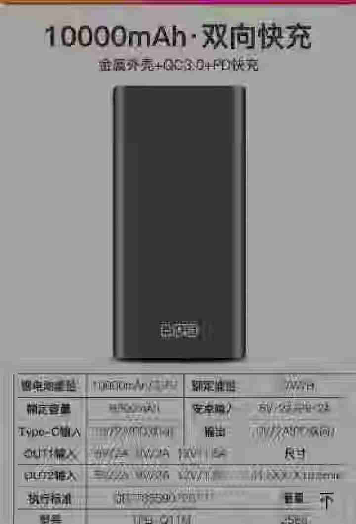 E店园 充电宝10000毫安移动电源手机双USB QC3.0+PD双向快充线充套装 18W超级快充充电宝怎么样，好用吗，口碑，心得，评价，试用报告,第4张