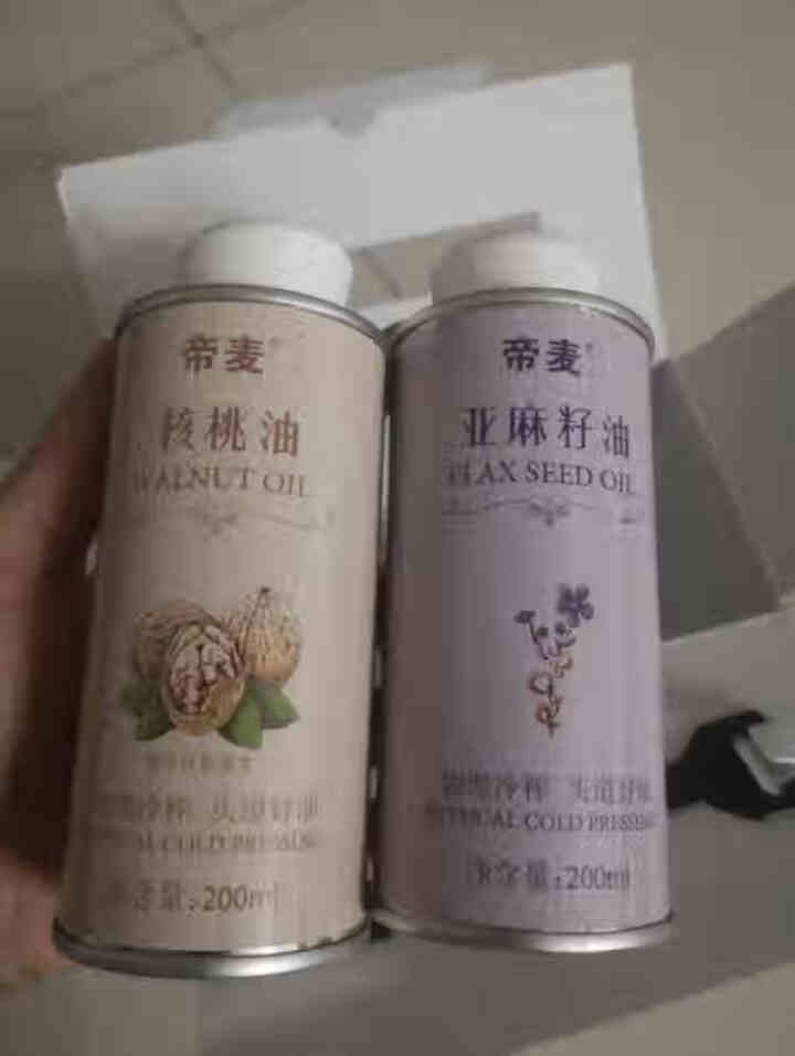 帝麦 物理冷榨核桃油200ml+亚麻籽油200ml礼盒1+1食用油组合装 适用于婴幼儿怎么样，好用吗，口碑，心得，评价，试用报告,第4张