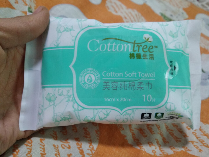 棉德生活 (Cottontree)居家纯棉柔巾 居家抽纸巾孕妇可用干湿两用 10片/包 16cm*20cm 软抽怎么样，好用吗，口碑，心得，评价，试用报告,第3张