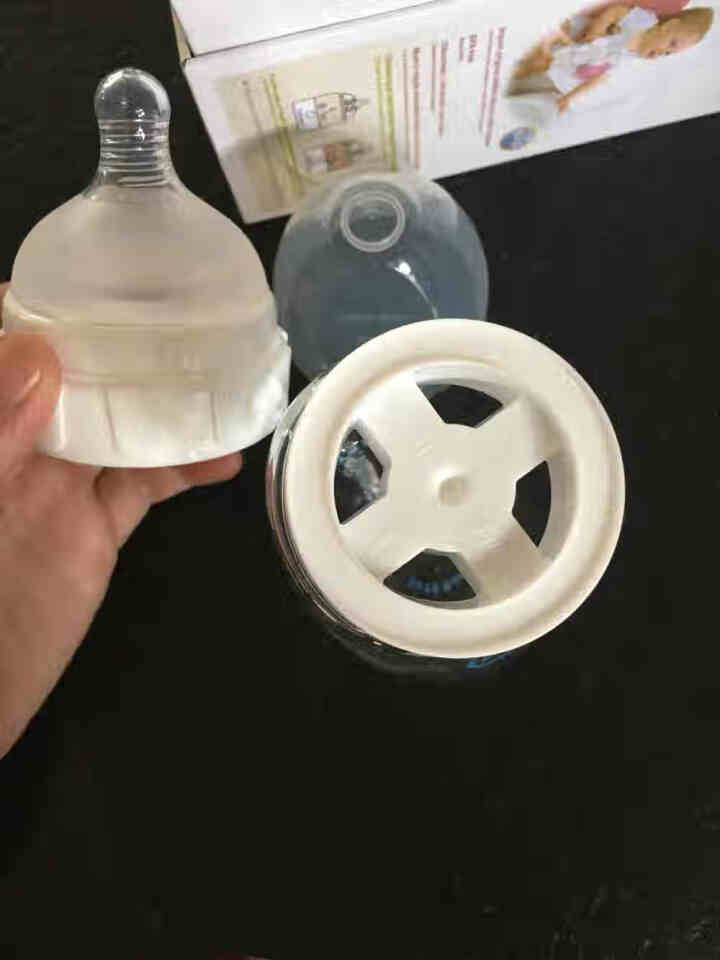 邦霏Bornfair进口新生婴儿仿真母乳质感宽口径玻璃防胀气防呛奶瓶150ML（配SS号奶嘴） 初生婴儿专用奶瓶150ML（配SS号奶嘴）怎么样，好用吗，口碑，,第4张