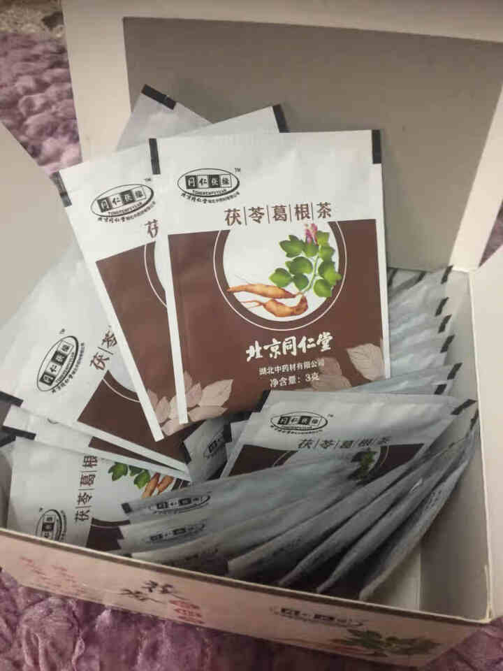 北京同仁堂茯苓葛根茶养肝护肝茶醒酒解酒熬夜降肝火旺正品养生茶酒后茶非葛根片葛根粉清肝明目一盒40袋 一盒怎么样，好用吗，口碑，心得，评价，试用报告,第3张