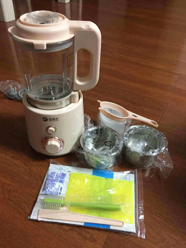 好阿优（HOWAREYOU）婴儿辅食机蒸煮搅拌一体机加热多功能宝宝料理机小型全自动果蔬泥迷你搅拌机 奶油粉 HAY,第2张