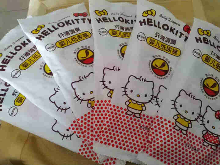 贝因美 HelloKitty纤薄清爽超薄透气婴儿纸尿裤试用装6片 中号M6片[6,第2张