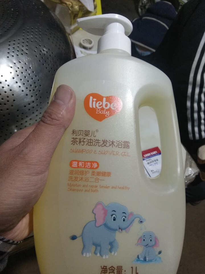 【买一送六】利贝婴儿茶籽油洗发沐浴露家庭装1000ml 新生儿宝宝专用儿童沐浴露洗发水二合一 单瓶装（1L）怎么样，好用吗，口碑，心得，评价，试用报告,第3张