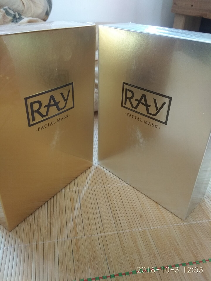 ray面膜泰国芮一版35g（保湿补水修复痘印收缩毛孔抗皱金银ray婴儿蚕丝面膜套装正品自营官方旗舰) 【10片/盒】 金色一盒 + 银色一盒怎么样，好用吗，口碑,第3张