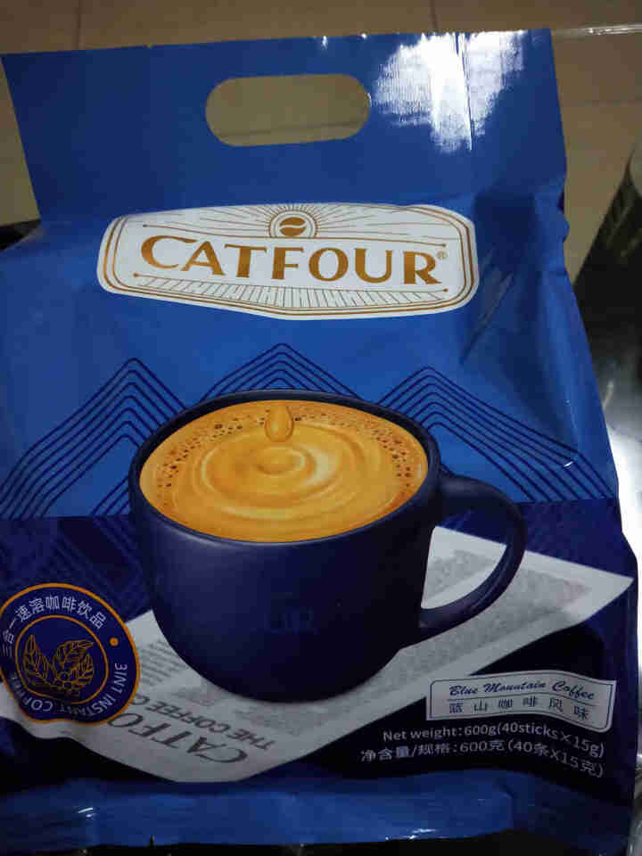 Catfour 特浓咖啡160条/40条 提神速溶三合一咖啡粉600g 蓝山风味黑咖啡组合 正品特惠 特浓咖啡 特浓咖啡40条+蓝山风味40条买送杯怎么样，好用,第3张