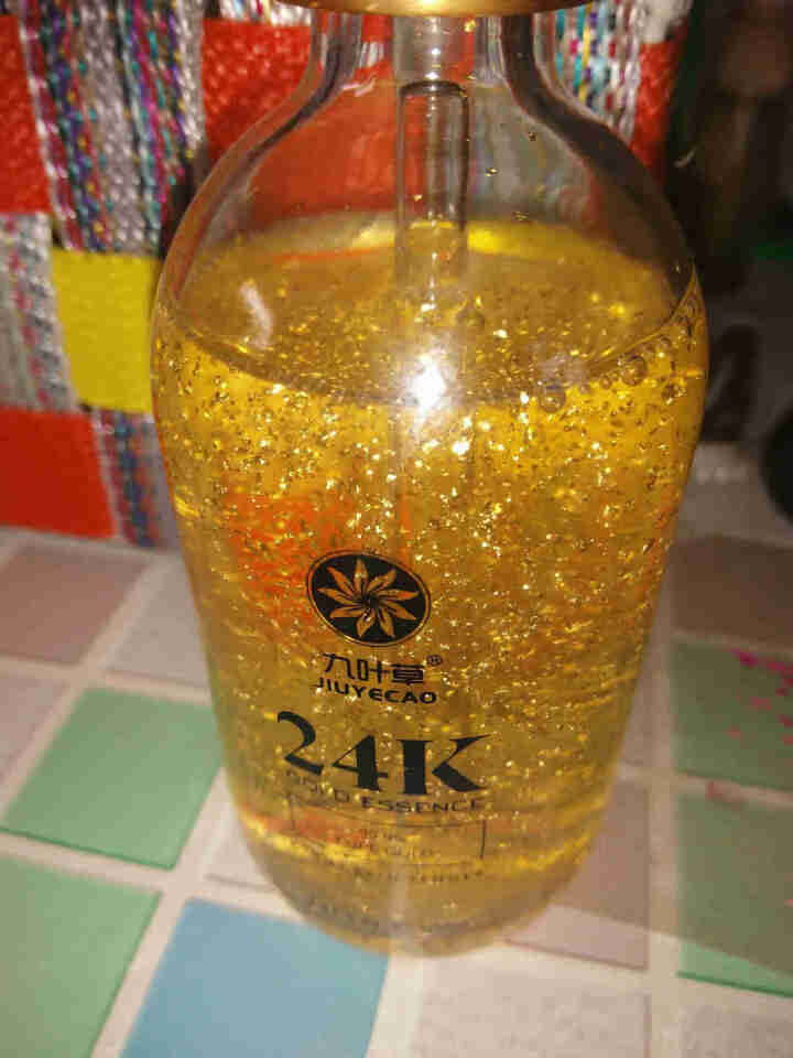 九叶草 24K黄金金箔精华液 100ml （提亮肤色 收缩毛孔 补水保湿 抗皱 去细纹）玻尿酸烟酰胺 （1瓶装）补水保湿 让肌肤透亮有光泽怎么样，好用吗，口碑，,第3张