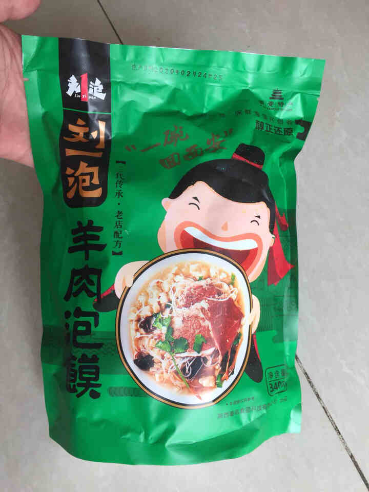 刘一泡羊肉泡馍340g/袋 陕西特产西安小吃回民街特色美食包邮 340g*1袋羊肉泡馍怎么样，好用吗，口碑，心得，评价，试用报告,第2张