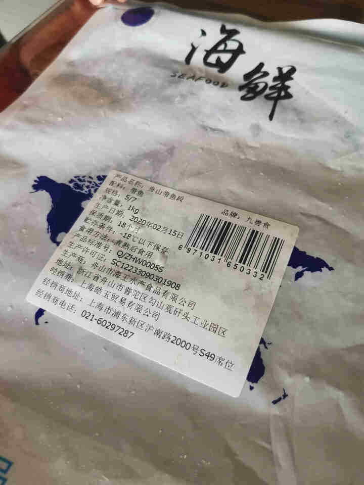 【第2份0元】九善食 冷冻东海两去精品带鱼段 1kg 28,第2张