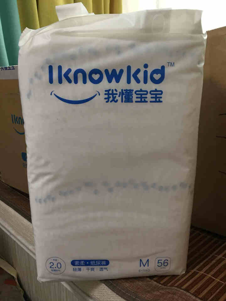 我懂宝宝(IKNOWKID) 轻薄2.0柔软干爽【纸尿裤】中号M56片[6,第3张