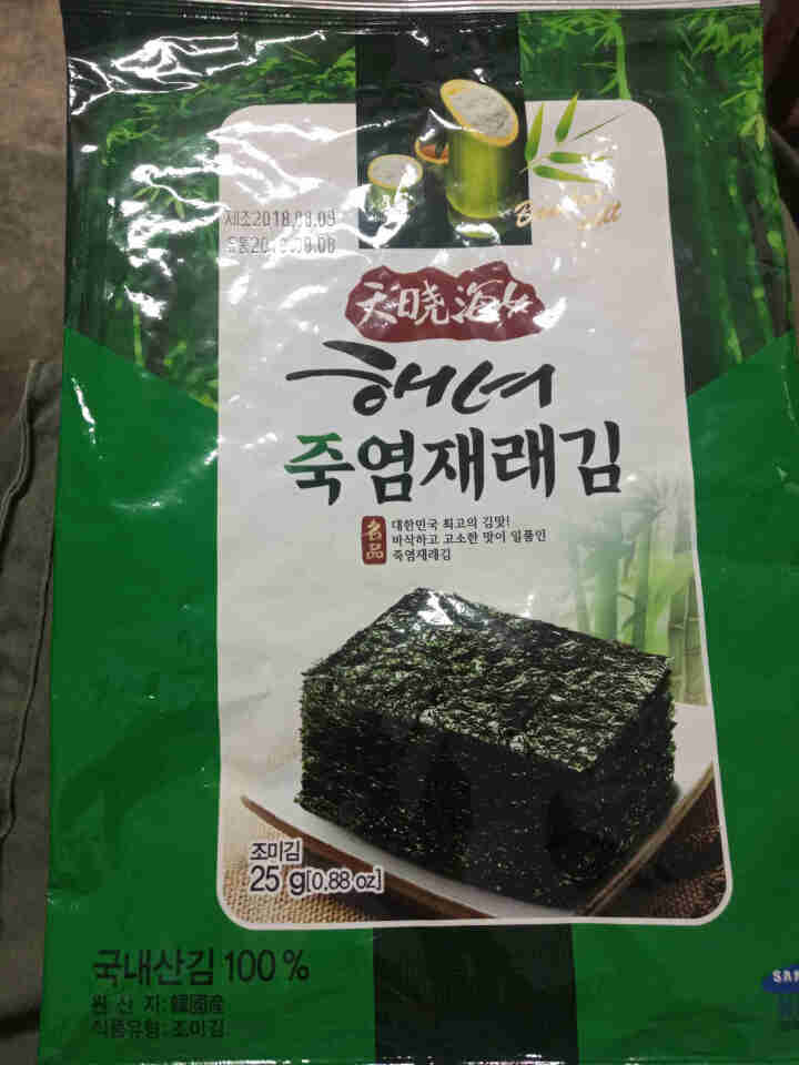 韩国进口 天晓海女海苔大片装 香脆紫菜零食即食海苔寿司海苔儿童海苔脆片竹盐味25g怎么样，好用吗，口碑，心得，评价，试用报告,第2张