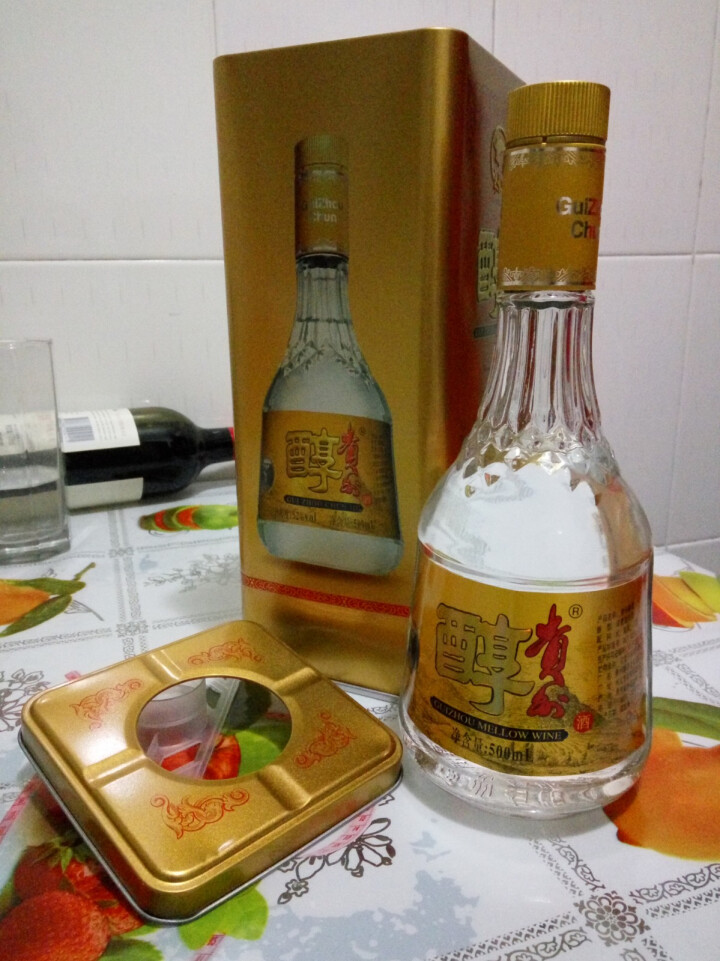 贵州醇金色铁盒52度浓香型白酒500ml单瓶装
