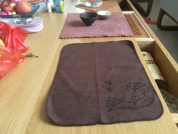 龙寅 茶巾吸水加厚茶布茶几茶桌抹布功夫茶专用毛巾茶台茶具配件不