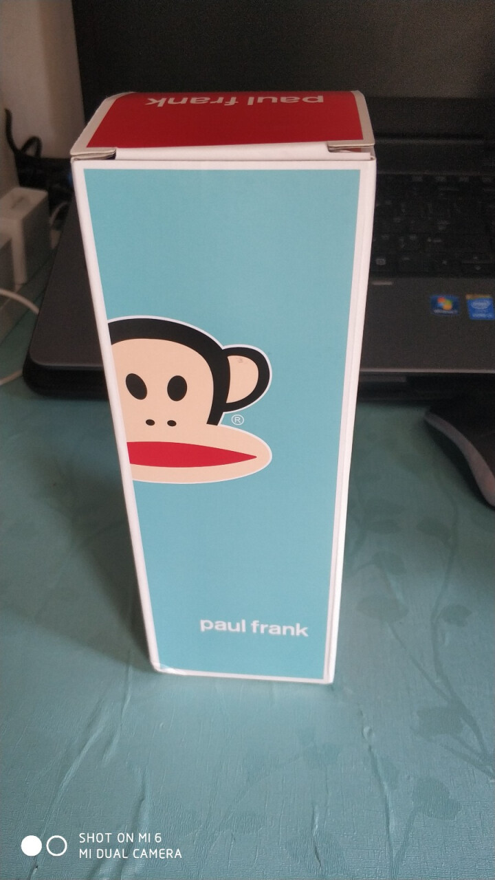 大嘴猴(paul frank)玻璃杯男女士双层杯子便携带盖水杯防摔车载办公室