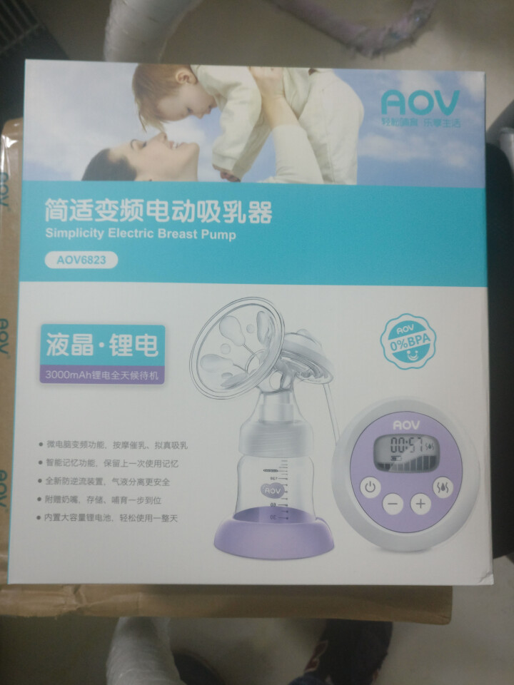 AOV 安姆特电动吸奶器 电动挤奶器可充电全自动吸奶器按摩吸乳器锂电池版拔奶器 6823怎么样，好用吗，口碑，心得，评价，试用报告,第2张