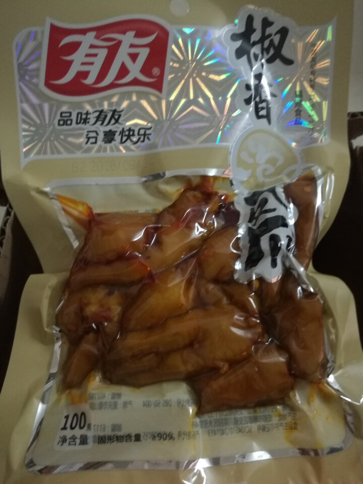 有友 泡椒凤爪 鸡脚100g 重庆特产 休闲零食 【椒香*5袋】辣度★★★怎么样，好用吗，口碑，心得，评价，试用报告,第3张