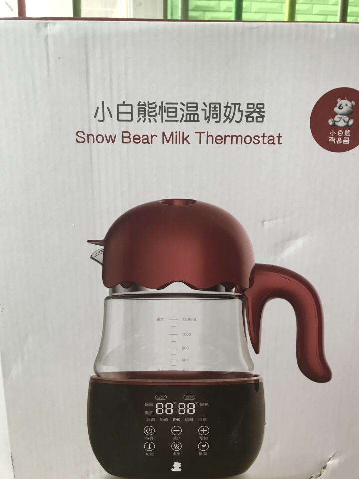 小白熊（Snow Bear）恒温调奶器 IP款冲奶机恒温玻璃水壶暖奶器1.2L HL,第2张