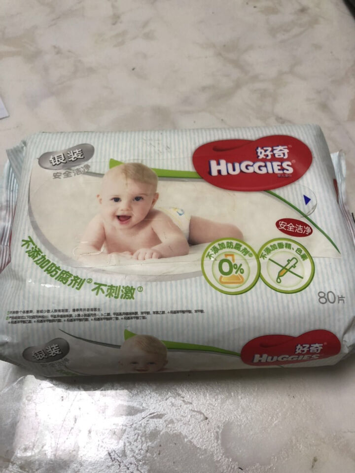 好奇（Huggies） 湿巾 婴儿湿巾 手口可用 湿纸巾（可选棉柔巾） 银装湿巾80抽一包怎么样，好用吗，口碑，心得，评价，试用报告,第2张