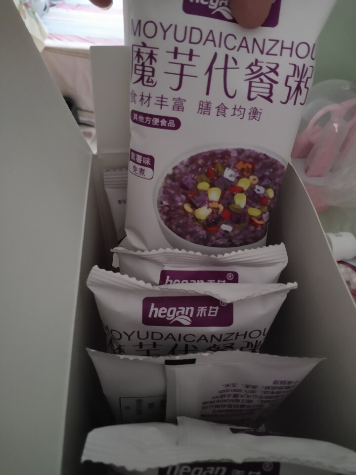 禾甘 魔芋代餐粥350g（50g*7）紫薯味 五谷杂粮红豆薏米低食品卡营养饱腹早代餐粉 1盒怎么样，好用吗，口碑，心得，评价，试用报告,第4张