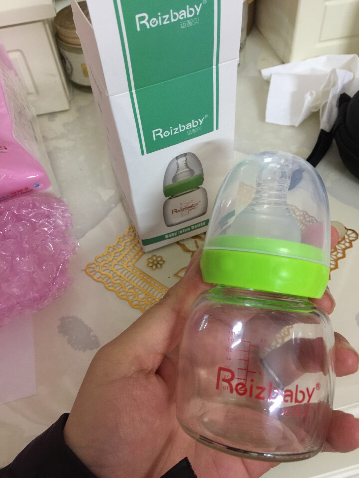 玻璃果汁奶瓶初生婴儿宝宝喝水奶瓶防呛喂药便携小奶瓶60ml 绿色怎么样，好用吗，口碑，心得，评价，试用报告,第2张