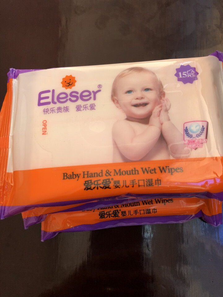 爱乐爱（Eleser） 婴儿手口湿巾15片*3包便携组合装怎么样，好用吗，口碑，心得，评价，试用报告,第2张