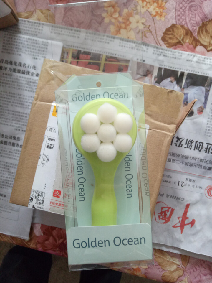 GoldenOcean金海洋梅花双面洗脸刷 站立式软毛硅胶洗脸刷 去黑头去角质 洗脸扑洁面刷 草绿色怎么样，好用吗，口碑，心得，评价，试用报告,第3张