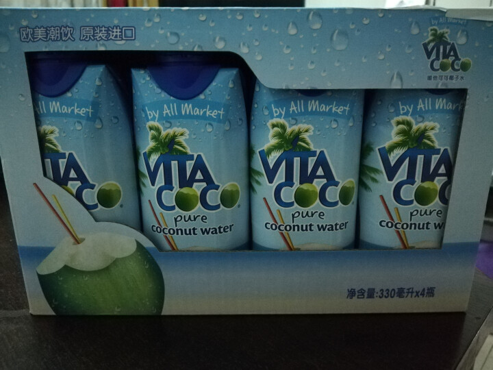 唯他可可（Vita Coco）天然椰子水进口NFC果汁饮料330ml*4瓶怎么样，好用吗，口碑，心得，评价，试用报告,第2张