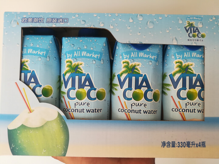 唯他可可（Vita Coco）天然椰子水进口NFC果汁饮料330ml*4瓶怎么样，好用吗，口碑，心得，评价，试用报告,第2张