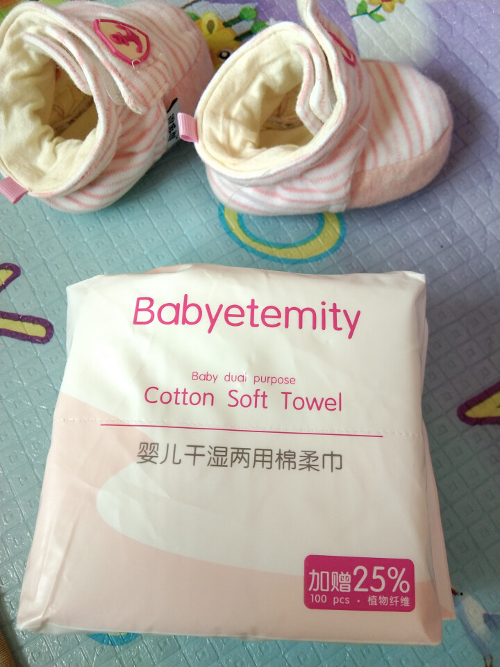 宝贝永恒（Babyetemity） 口手棉柔巾婴儿干湿两用100抽 干柔巾手帕纸 湿柔巾护理卸妆洁面 1包装【买一得三】怎么样，好用吗，口碑，心得，评价，试用报,第4张