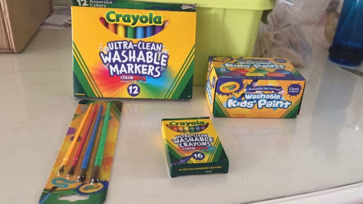 美国绘儿乐Crayola  儿童可水洗颜料套装含蜡笔水彩笔颜料画刷画册 画笔绘画工具套装6件套 JD,第4张