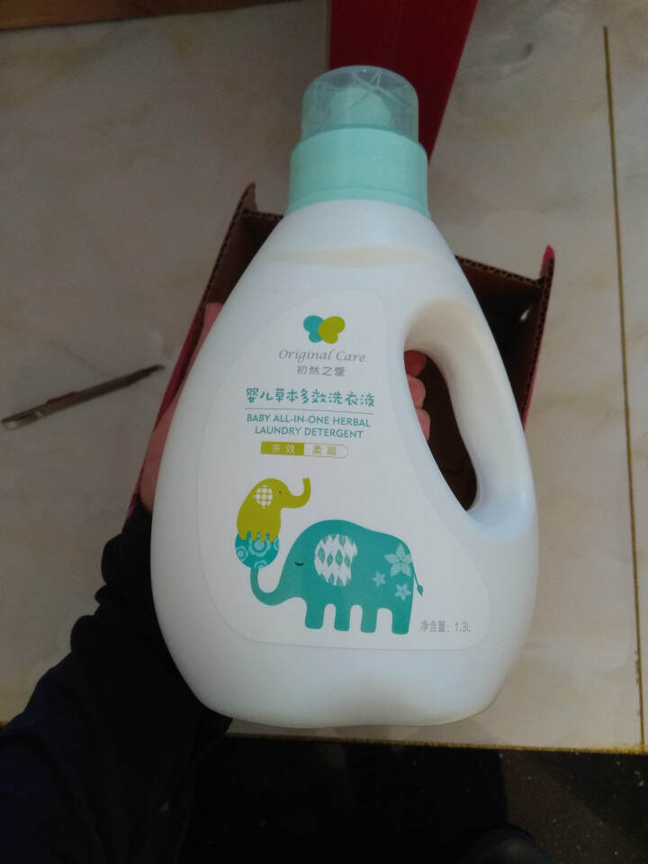 【京东出品】初然之爱 婴儿草本多效洗衣液1.3L  无色素荧光剂 紫罗兰香型怎么样，好用吗，口碑，心得，评价，试用报告,第3张