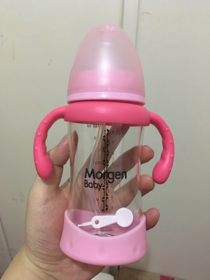 MorgenBaby新生儿玻璃奶瓶婴儿吸管 魔幻粉 240ml 【6个月+】怎么样，好用吗，口碑，心得，评价，试用报告,第2张