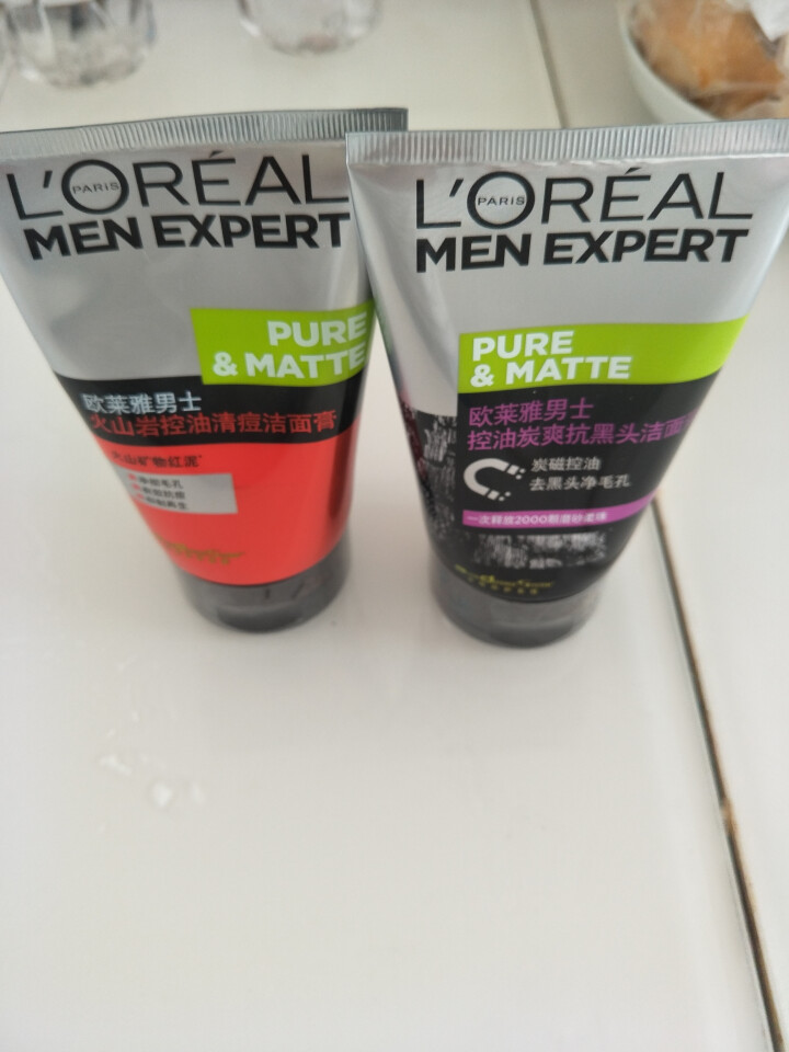 欧莱雅（LOREAL） 欧莱雅男士洗面奶套装控油磨砂淡痘黑头火山岩泥清洁去油性皮肤洁面膏2支装怎么样，好用吗，口碑，心得，评价，试用报告,第3张