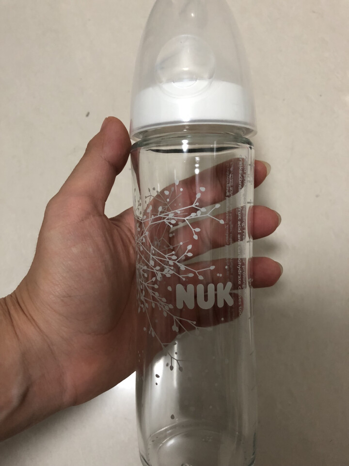 NUK 婴儿宽口径玻璃奶瓶德国进口耐高温纤巧彩色婴儿仿母乳奶瓶配硅胶仿真乳头奶嘴中圆孔240ml 6,第3张