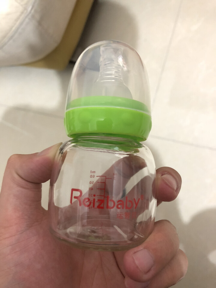 玻璃果汁奶瓶初生婴儿宝宝喝水奶瓶防呛喂药便携小奶瓶60ml 绿色怎么样，好用吗，口碑，心得，评价，试用报告,第3张