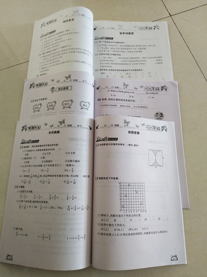 人教版 小学六年级寒假作业 语文+数学+英语共3本 6年级上册 配套使用全国人教版教材怎么样，好用吗，口碑，心得，评价，试用报告,第4张