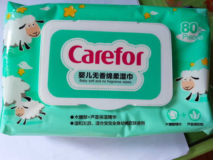 爱护（Carefor） 婴儿无香棉柔湿巾80片 带盖 婴幼儿童新生宝宝用湿纸巾 1包怎么样，好用吗，口碑，心得，评价，试用报告,第2张