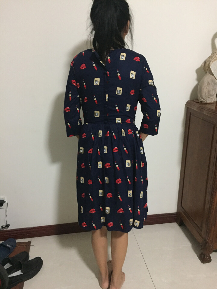 恋百如时尚秋装夏季连衣裙蕾丝雪纺长裙子长袖