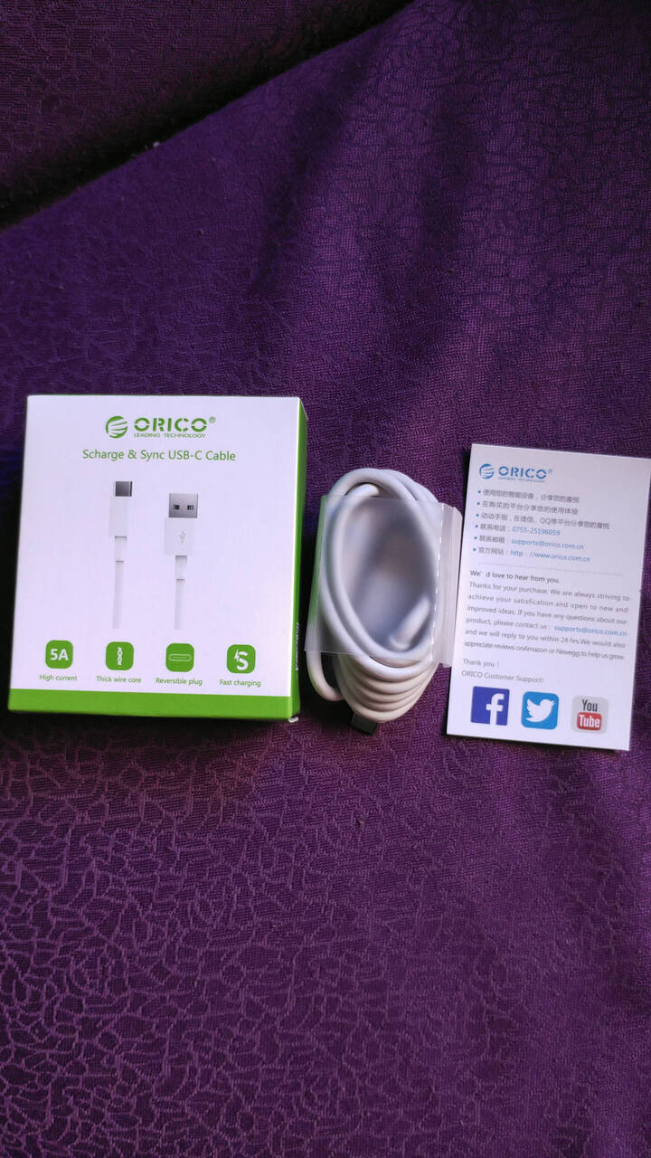 奥睿科 (ORICO)AC5-10 type-c数据线 5A快充手
