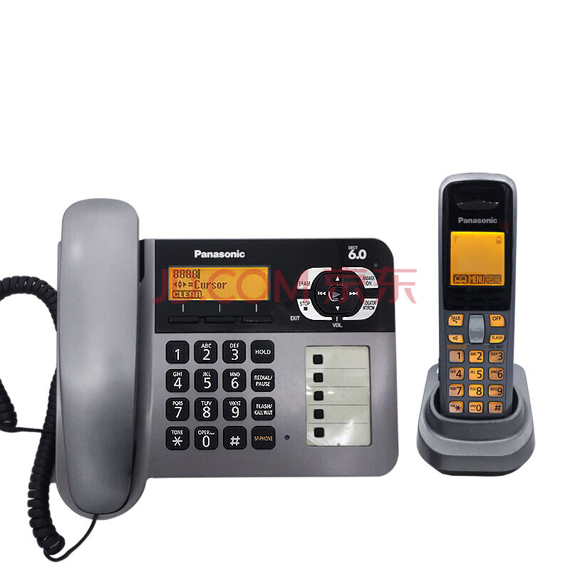 松下（Panasonic）电话机DECT6.0数字双无绳家用无线子母机办公座机1061 