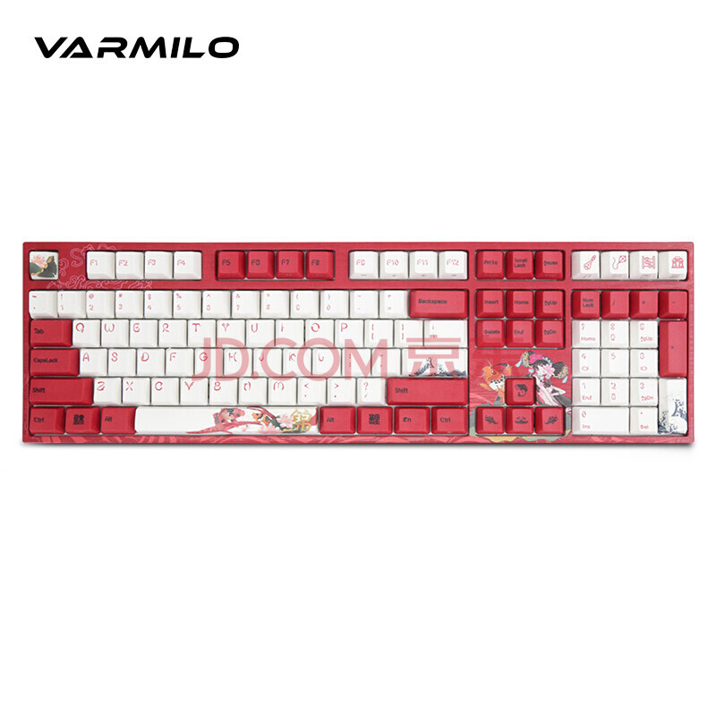 阿米洛（Varmilo）锦鲤机械键盘VA108键德国cherry红轴办公键盘 