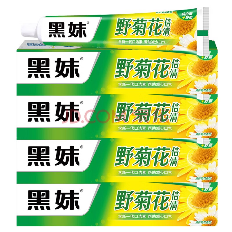 黑妹牙膏野菊花牙膏牙渍清新口气家庭组合装105g野菊花4盒【图片价格品牌报价】-京东