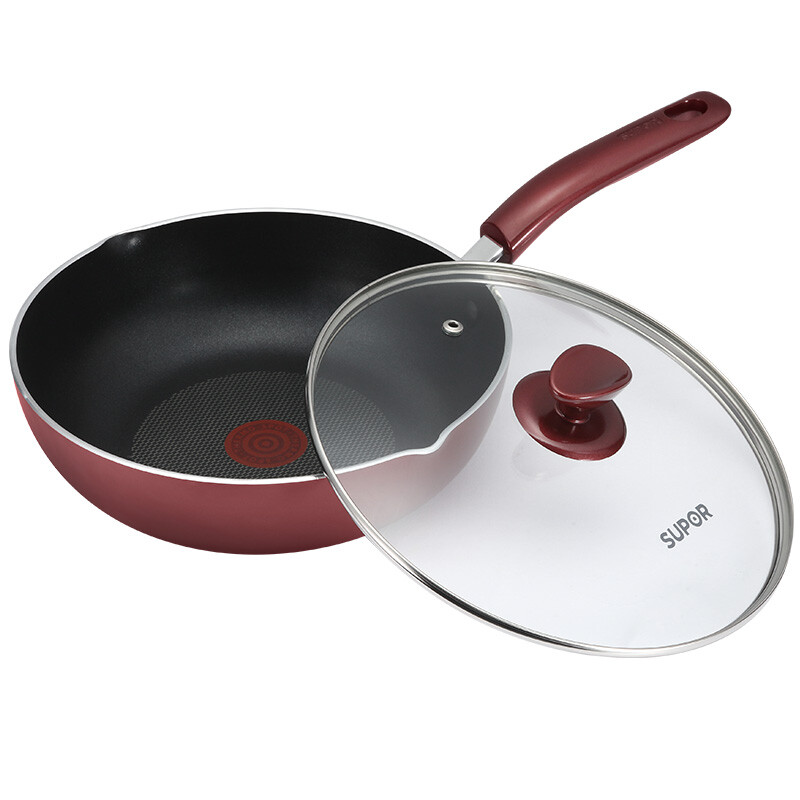 SUPOR 26cm Color Series Red Deep Frying Pan PJ26R4 (Apply To Fire And